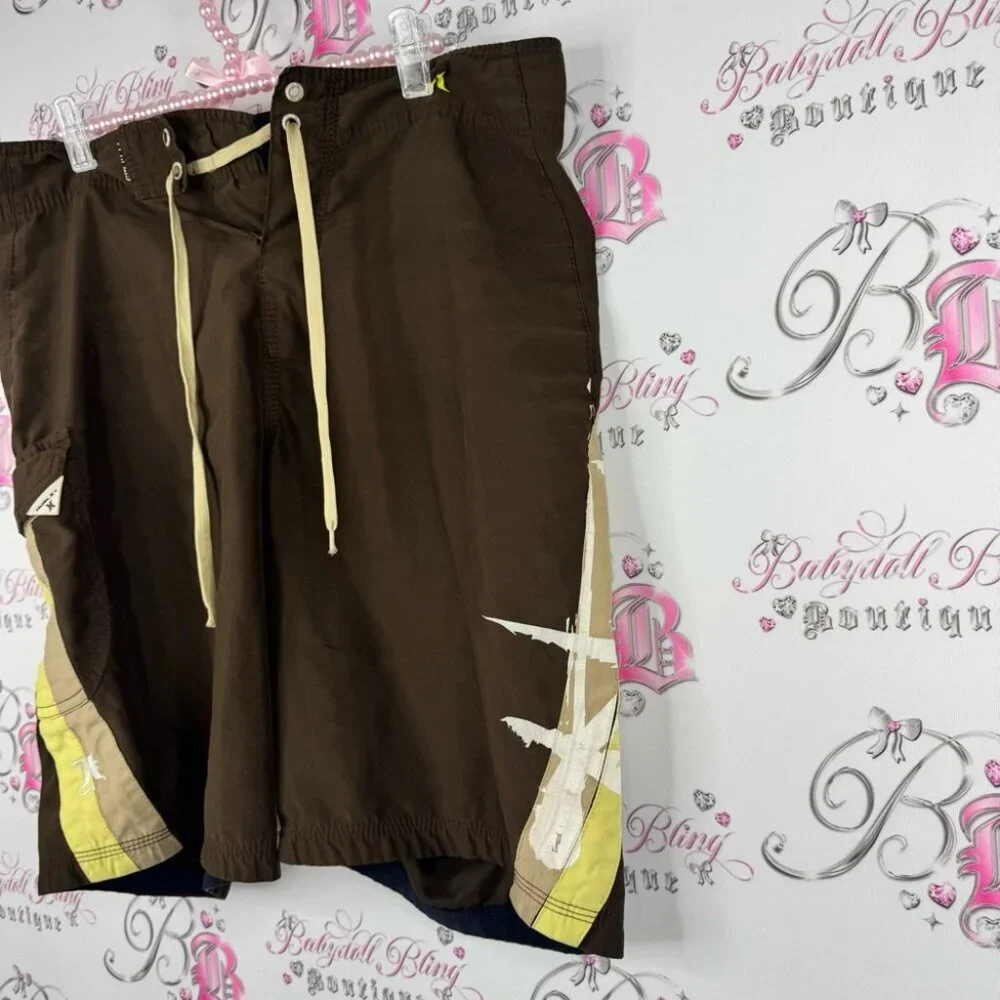 Hurley boardshorts surf 🏄🏼‍♀️ water shorts Brown and Yellow Board Shorts